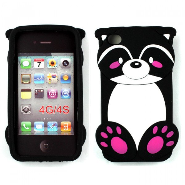 Wholesale iPhone 4 4S 3D Raccoon Case (Black)